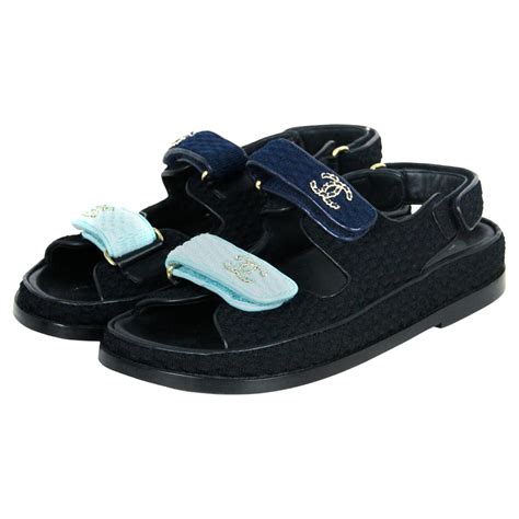 chanel sandals velcro blue|chanel velcro sandals price.